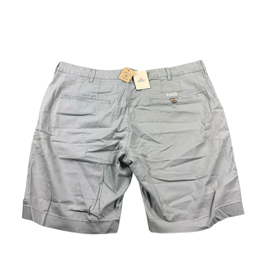 Faherty Island Life Short Fog Grey Organic Cotton Chino MBS2106 Mens 40 NWT